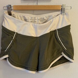 Hylete Women's Olive Green Running Shorts with Waistband